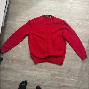 Ralph Lauren Men's Vibrant Red Crewneck Sweater